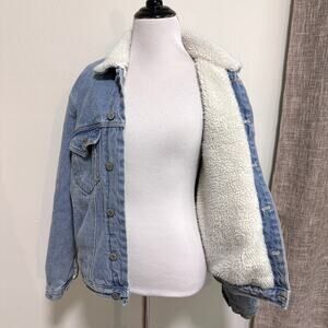 John Galt Womens Denim Jacket Sherpa Fleece Lined Trucker Casual Western Boxy